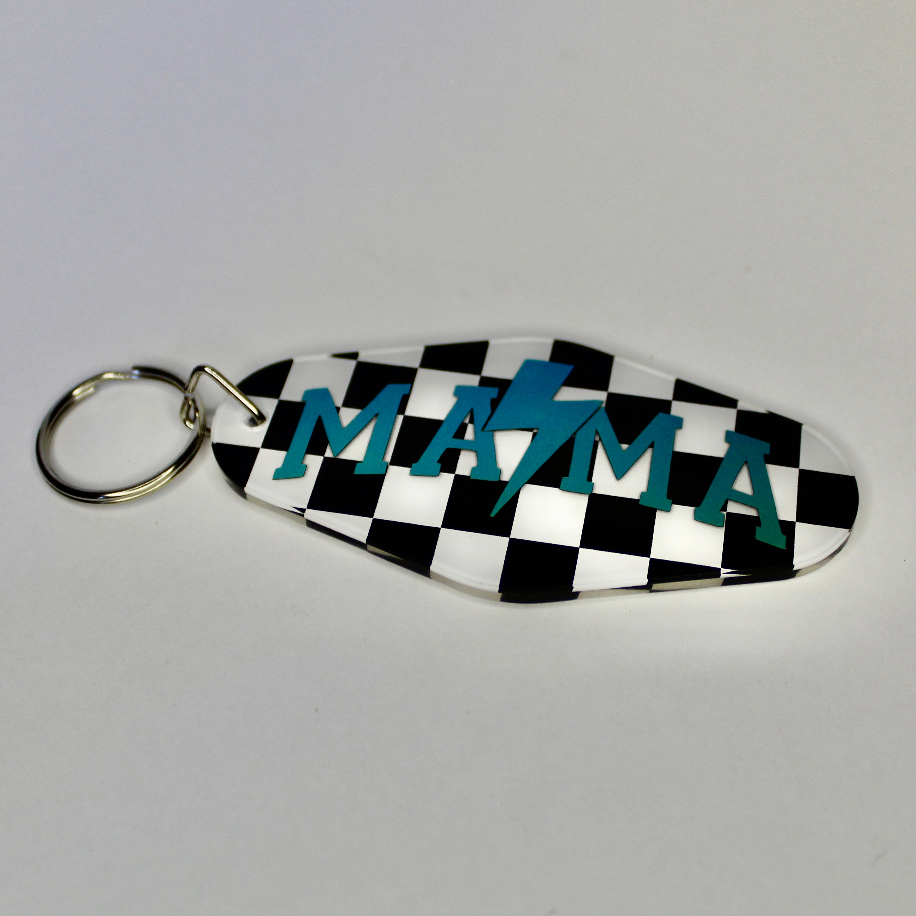 Checkered Mama Retro Keychain