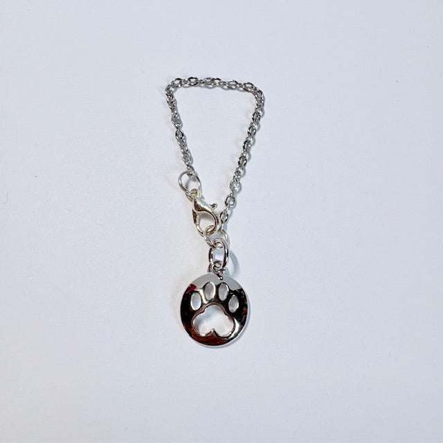 Silver Paw Print Tumbler Charm