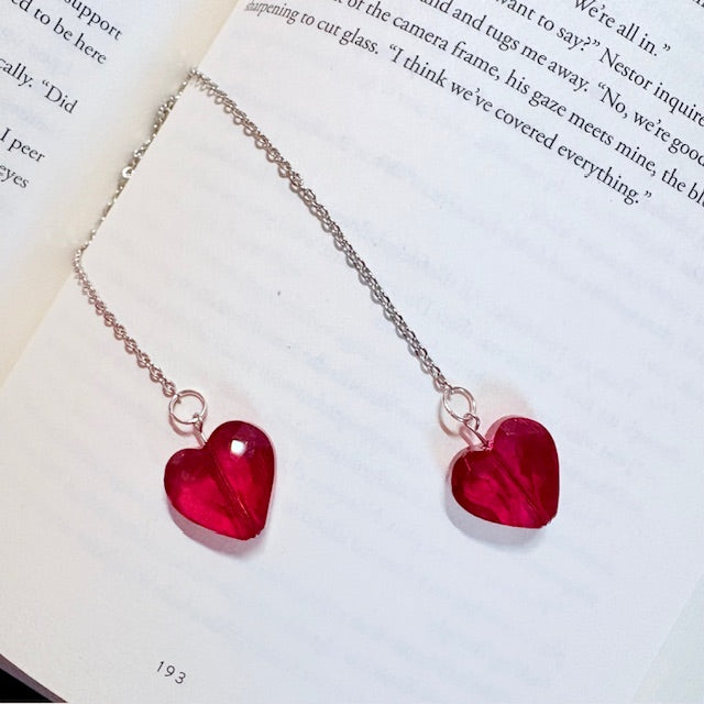 Ruby Heart Chain Bookmark