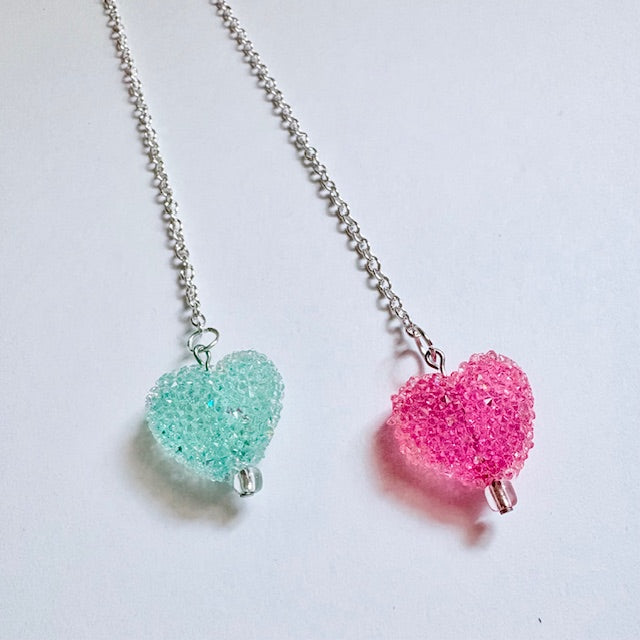 Sparkling Sugar Heart Chain Bookmark