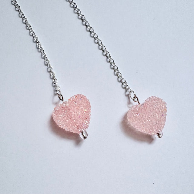 Petal Pink Sugar Heart Chain Bookmark