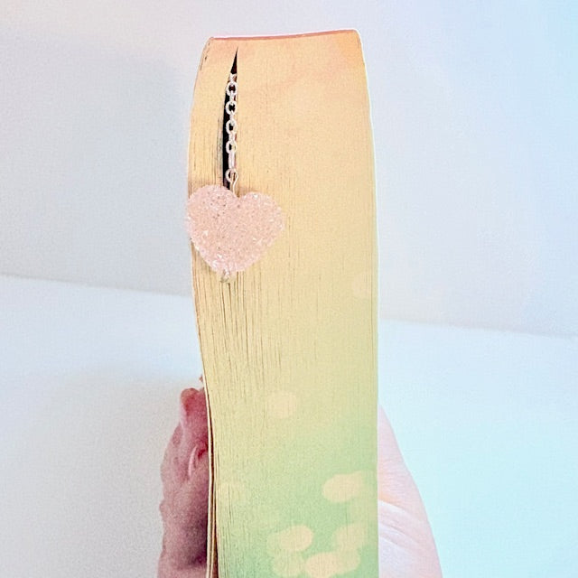 Petal Pink Sugar Heart Chain Bookmark