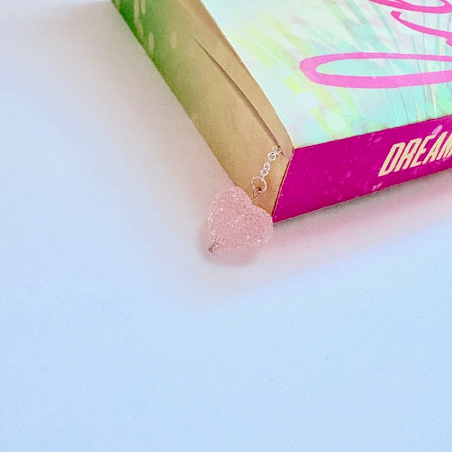 Petal Pink Sugar Heart Chain Bookmark