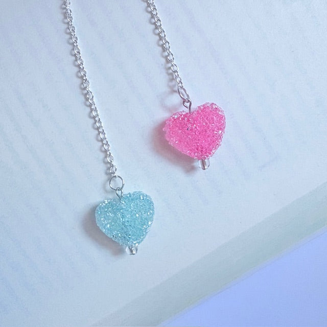 Sparkling Sugar Heart Chain Bookmark