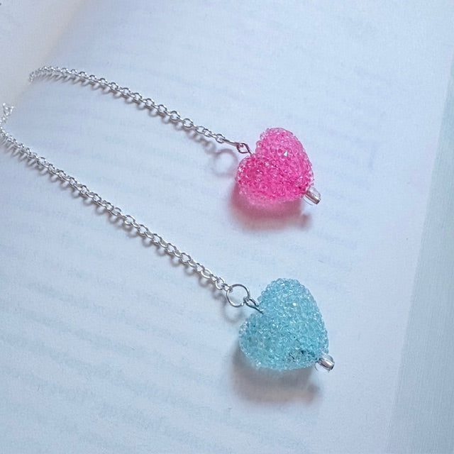 Sparkling Sugar Heart Chain Bookmark
