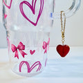 Ruby Faceted Heart Tumbler Charm