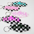 Checkered Mama Retro Keychain