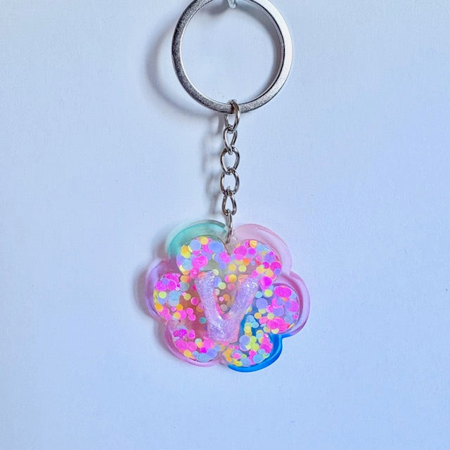 Custom Blooming Initial Keychain