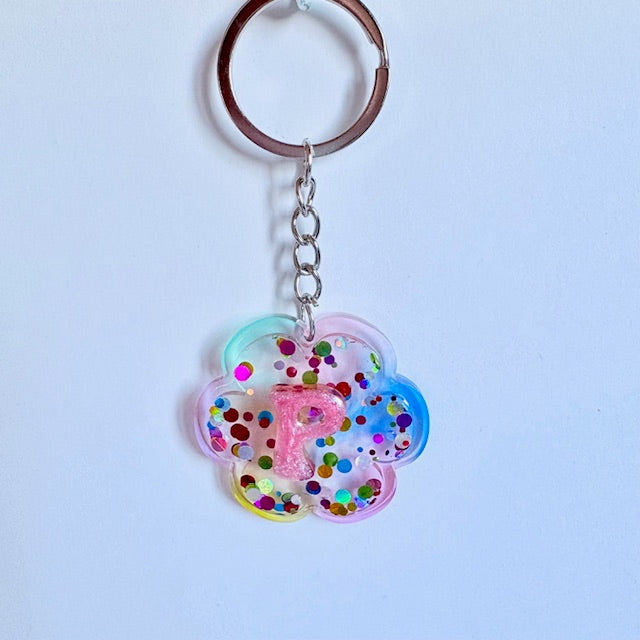 Custom Blooming Initial Keychain