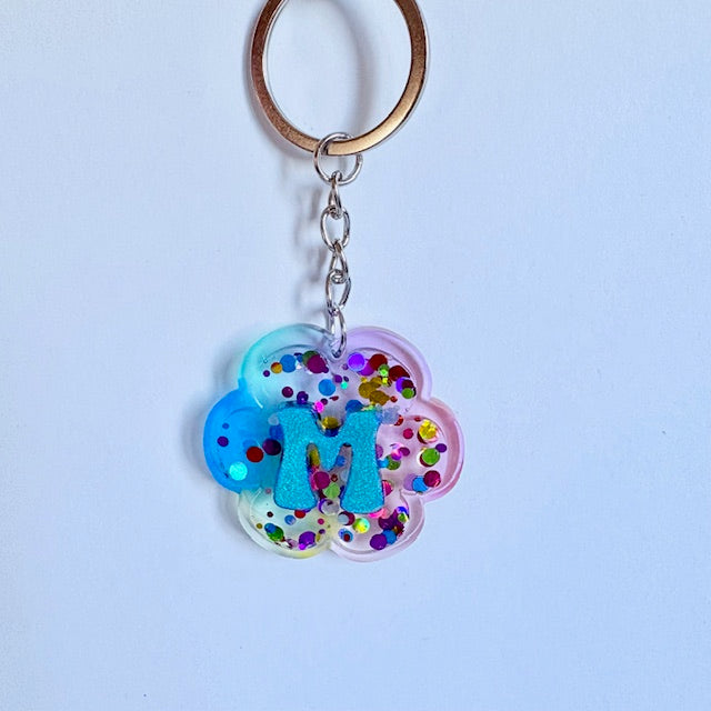 Custom Blooming Initial Keychain