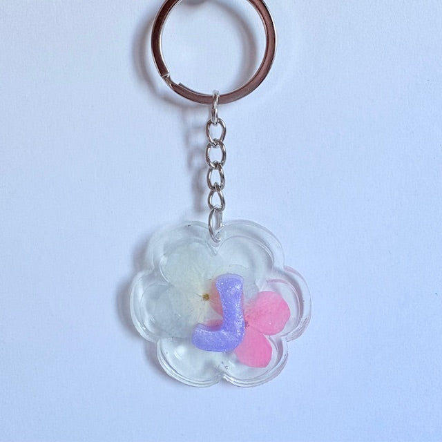 Custom Blooming Initial Keychain