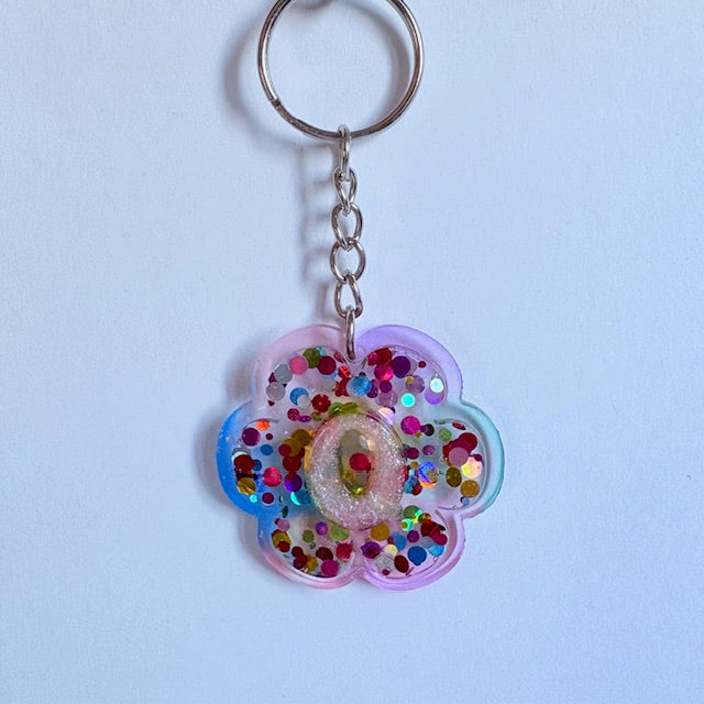 Custom Blooming Initial Keychain