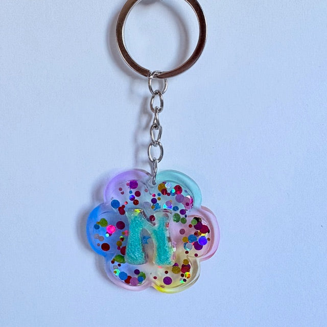 Custom Blooming Initial Keychain