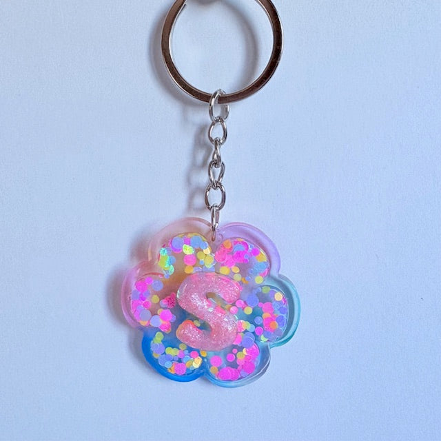 Custom Blooming Initial Keychain