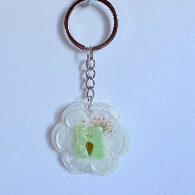 Custom Blooming Initial Keychain