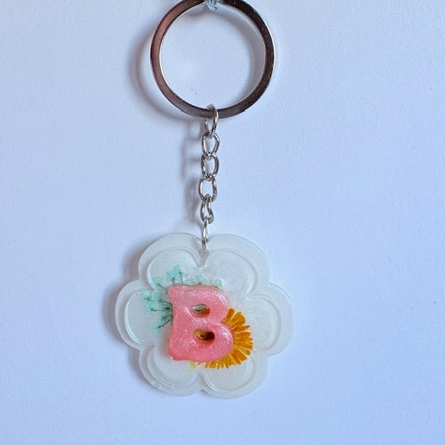 Custom Blooming Initial Keychain