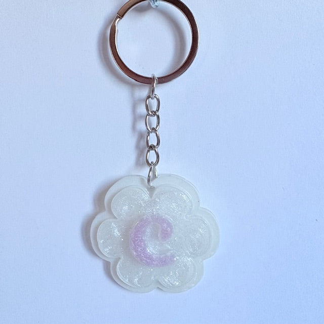 Custom Blooming Initial Keychain