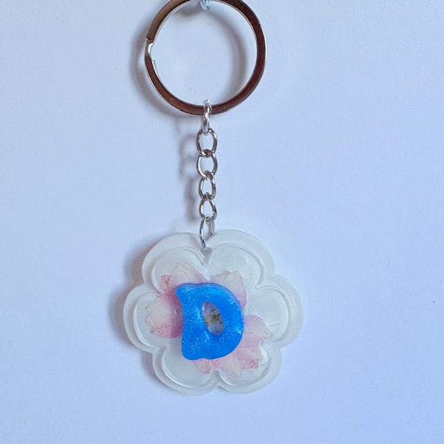 Custom Blooming Initial Keychain
