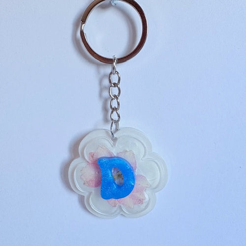 Custom Blooming Initial Keychain