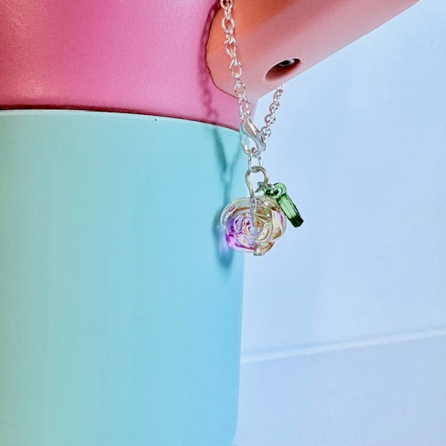 Sparkling Rose Tumbler Charm