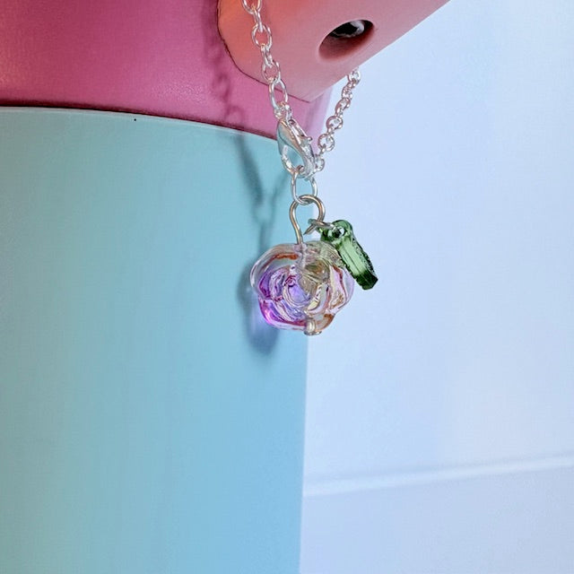 Sparkling Rose Tumbler Charm
