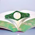 Green Glitter Resin Book Page Holder