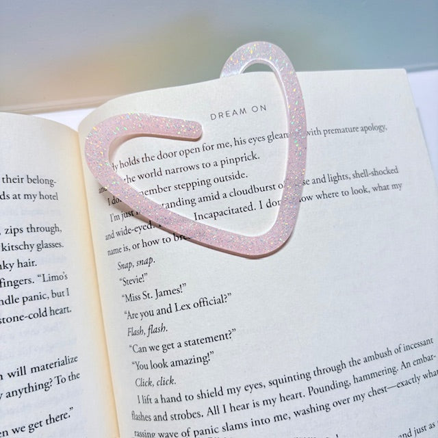 Sparkling Heart Resin Bookmark