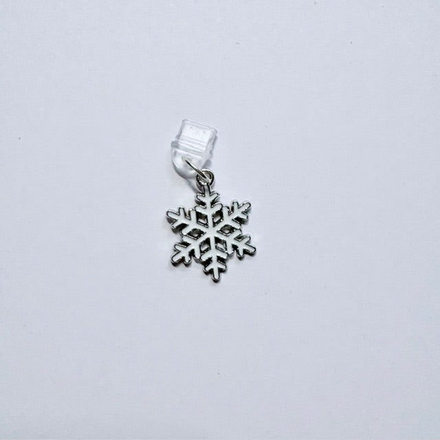 Silver Snowflake Charger Charm