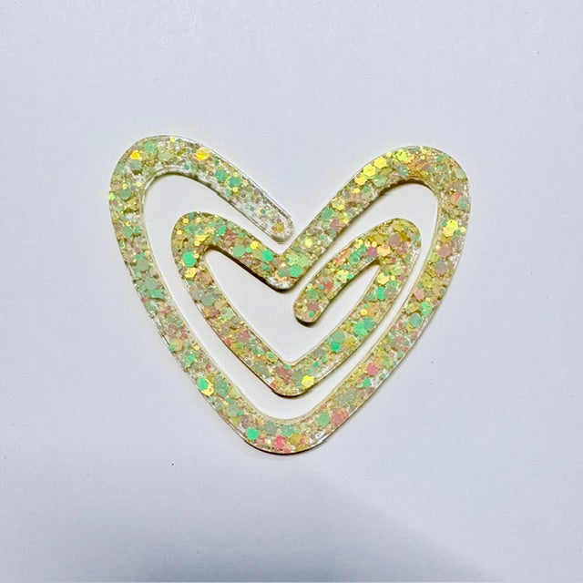 The Pastel Shimmer Heart Clip