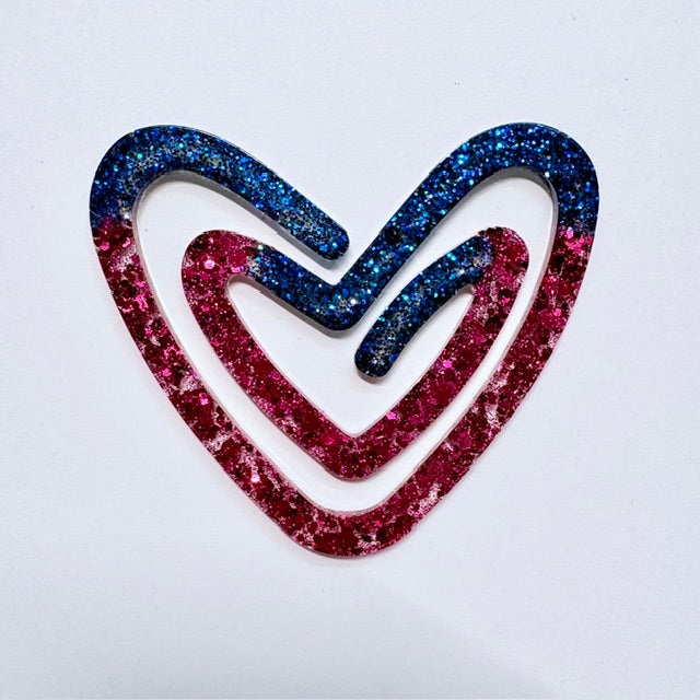 The Crimson & Cobalt Heart Clip