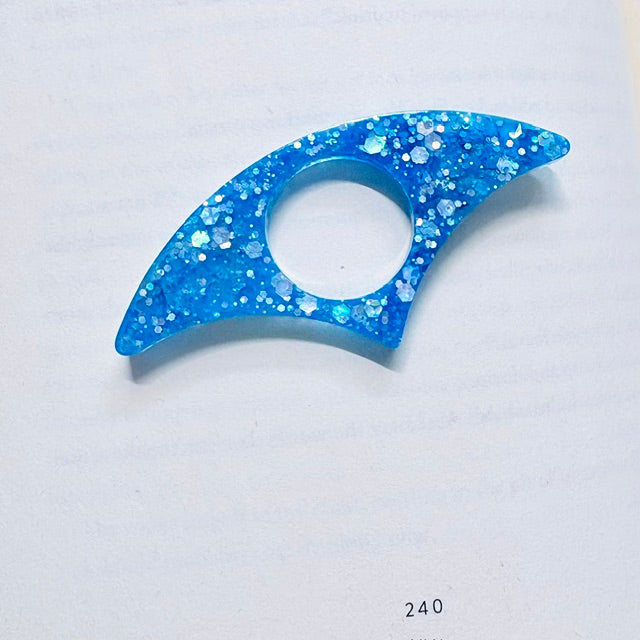 Glow-in-the-Dark Glitter Resin Page Holder (Crescent Design)