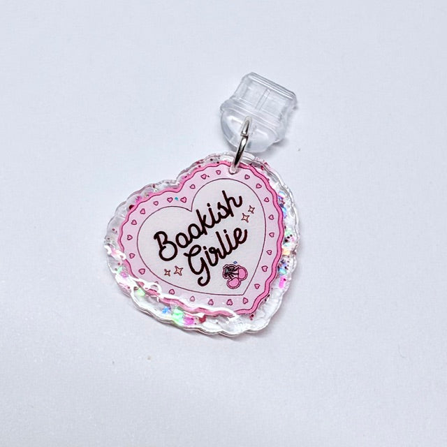 Bookish Girlie Heart Charger Charm