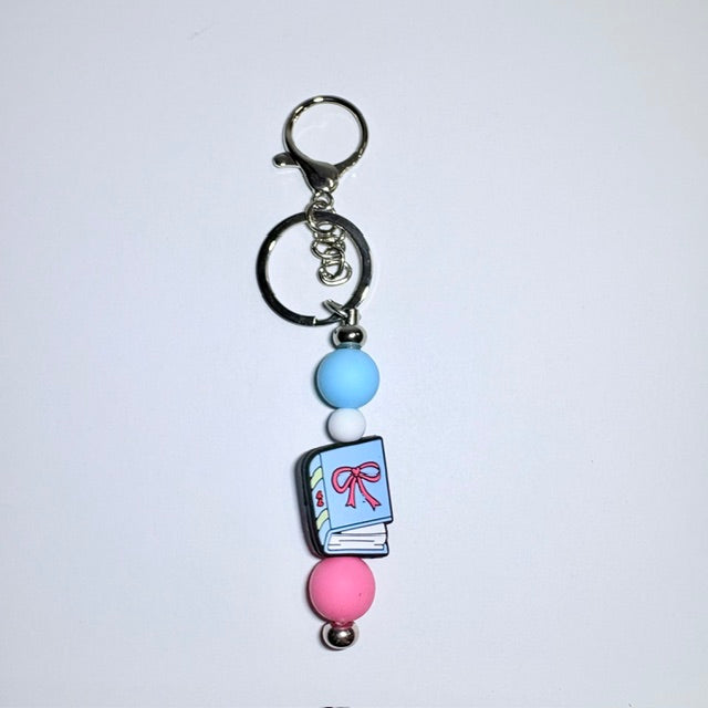 Book Lover Beaded Keychain