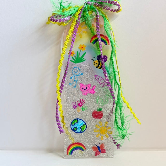 The Whimsical Childhood Doodles Glitter Bookmark