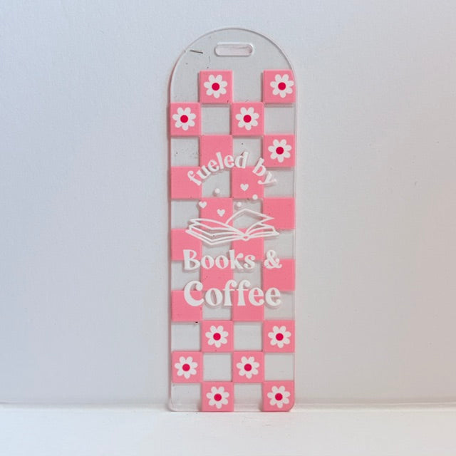 The Fueled by Books & Coffee Checkered Bookmark