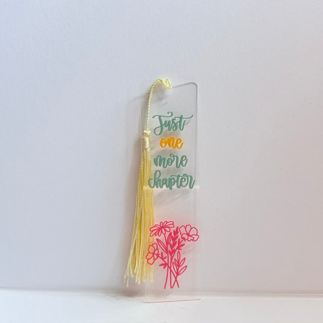 The "Just One More Chapter" Floral Tassel Bookmark
