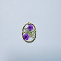Pressed Flower Oval Frame Charm (Purple)