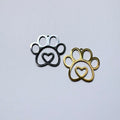 Heart Paw Print Frame Charm
