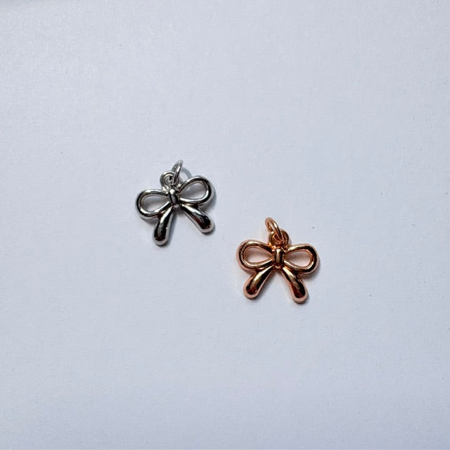 Polished Ribbon Bow Charm (Small)