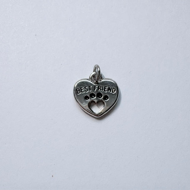 Best Friend Paw Heart Charm