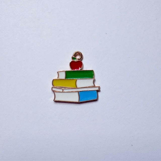 School Book Stack Charm