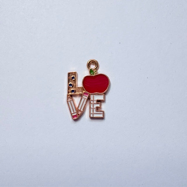 School-Themed "LOVE" Charm