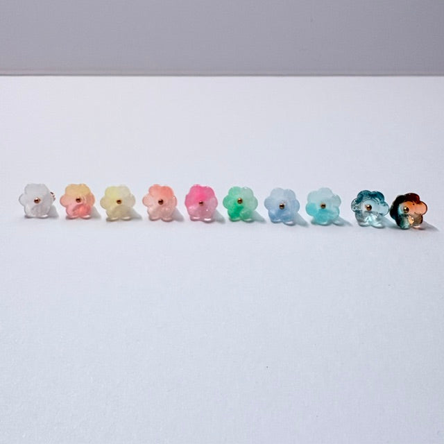 Translucent Glass Flower Charms