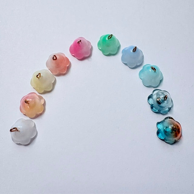 Translucent Glass Flower Charms