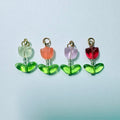 Translucent Glass Tulip Charms