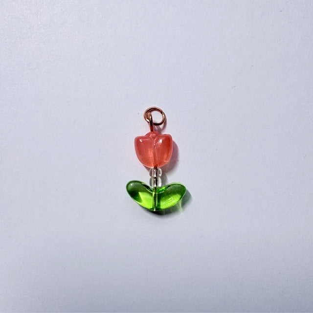 Translucent Glass Tulip Charms