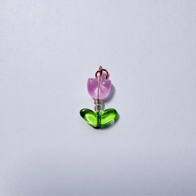 Translucent Glass Tulip Charms