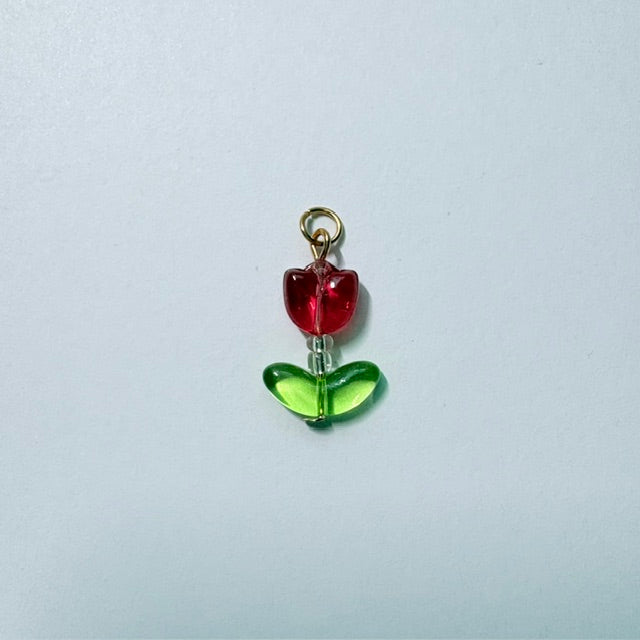 Translucent Glass Tulip Charms
