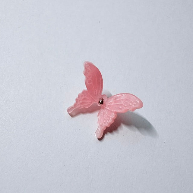 Frosted Pink Butterfly Charm