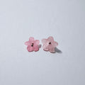 Dainty Frosted Pink Flower Charms
